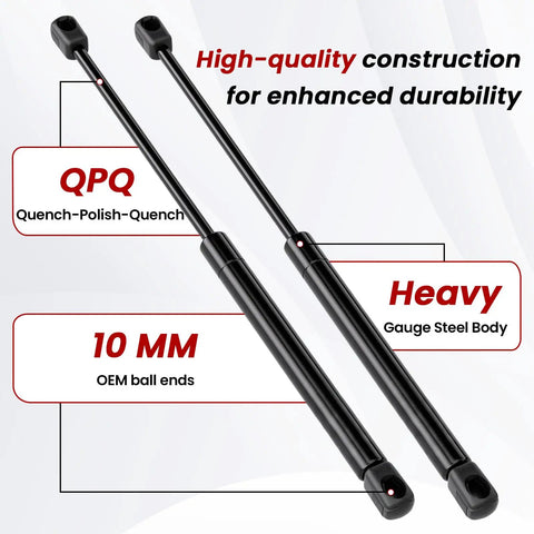 Heavy Duty 20 Inch 60lb Gas Struts With 10mm Ball Studs Direct Replacement Lift Supports For Truck Campers, RV Under Bed, Boat Lids, Floor Hatch Covers, Box Lids, 2 Pack, heavy gauge steel