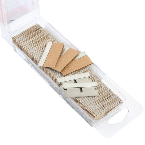 Pro Grade High Carbon Steel Razor Blades 100 Pack Refills For Standard Utility Knives With Long Lasting Sharpness For Paint Removal And Decals
