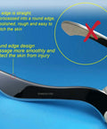 Stainless Steel Gua Sha Muscle Scraper Tool with polished and unpolished edge for deep tissue release and fascia work.