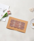 Brown DIY Cookie Boxes With Window 50 Pack Portable Paper Bakery Boxes