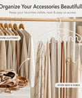 Wave Design Accessory Hangers Closet Storage Rack Smooths Out Your Daily Clutter And Keeps Scarves Belts And Ties Perfectly Neat This Simple Closet Hack Is A Real Game Changer Now displaying organized scarves and belts.