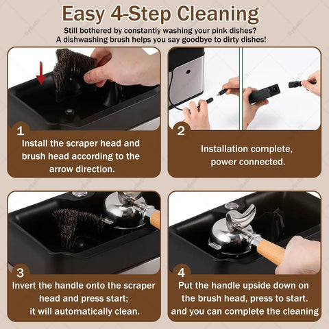 Cut Through Stubborn Coffee Grit Like Butter With This Easy Going Electric Portafilter Cleaner Loaded With Three Heavy Duty Scrapers And Two Supple Brush Heads For Quick 51 And 58 Millimeter Espresso Basket Cleaning installation instructions for electric portafilter cleaning.