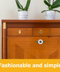 Old School Vintage Ceramic Cabinet Knobs And Drawer Handles With Zinc Alloy Base on wooden dresser with decorative plants