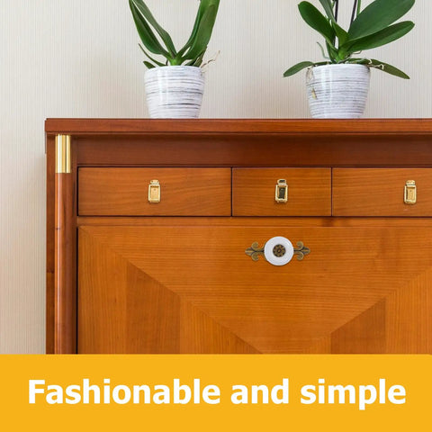 Old School Vintage Ceramic Cabinet Knobs And Drawer Handles With Zinc Alloy Base on wooden dresser with decorative plants