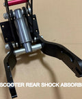 Beefed-Up Hydraulic Rear Shock Upgrade for Electric Scooters, Cylindrical Suspension Kit with metal components visible