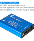 Parallel Fast Charger Hub For DJI Mavic 4 Pro Batteries And Remote, blue charging station with exhaust fan detail