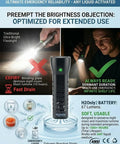 Water Powered Emergency Flashlight No Batteries Needed Off Grid Survival Light For Camping And Hurricane Prep Liquid Activated LED Torch features and usage.