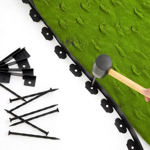 2-Inch By 200-Foot Landscape Edging Kit With 120 Spikes And 10 Connectors DIY Friendly Black Plastic Border for lawns