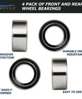 Front And Rear Wheel Bearings Kit Pack Of 4 For Polaris RZR XP 4 900 And 1000 Turbo Diesel Crew Scrambler Tough As Nails Replaces 3514699