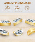 Two Pack Blue White Chinoiserie Butterfly Cabinet Handles with 3 Inch Center Hole Semicircle Gold Drawer Pulls on wood