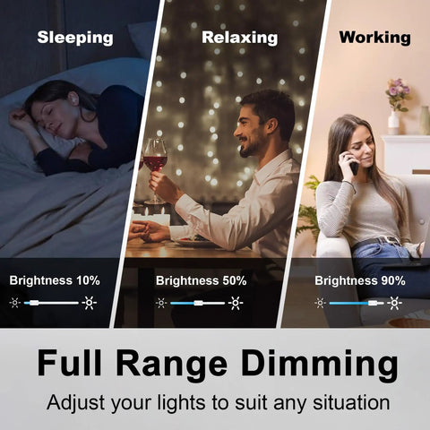 Image showing usage of Six Pack Dimmable Light Switches For LED Halogen And Incandescent Bulbs; sleeping, relaxing, working settings.