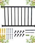 Top Notch Black Metal Deck Railing Kit With Weather Resistant Coating No Fuss Install For Porch Railing And Balcony Straight Run Posts Indoors Out Rock Solid Zero Drama Required, featuring black steel rail and installation hardware.