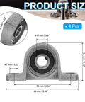 PATIKIL pillow block bearing with 3/8 in (10 mm) bore, 4-pack, zinc alloy steel mounting housing
