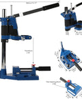 Drill Press Rotary Tool Workstation Stand With Wrench And Tool Holder For Mini Portable Drill Press, 60mm depth, aluminum base
