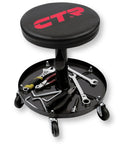 Rolling Mechanic Shop Stool With Magnetic Tool Tray Workhorse Heavy Duty Build Adjustable Garage And Workbench Stool With Wheels Creeper Seat Shop Chair For Home Garage Projects