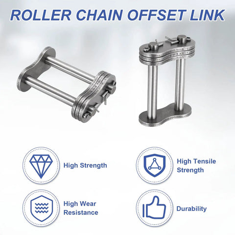 Durable ANSI #120 Roller Chain Connecting Links With 38.1mm Pitch Featuring Solid Manganese Steel Build for Heavy Duty Applications