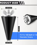 4 Pack Rubber Boat Drain Plugs With Stainless Steel Heads Fit Half Inch To One Inch Holes Long Tapered Stopper Dimensions