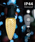 Close-up of the 108 Ft Outdoor String Lights With Remote LED G40 Globe Bulbs Shatterproof 4 Modes Waterproof Connectable Patio Lights