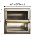 Recessed Brushed Nickel Toilet Paper Holder, Wall Mounted Heavy Duty Metal Roll Holder With Rear Mounting Bracket, Easy Install