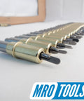 Line of 200 Count Heavy Duty Three Sixteenth Inch Cleco Sheet Metal Fasteners With Pliers And Carry Bag Kit, Brass Finish