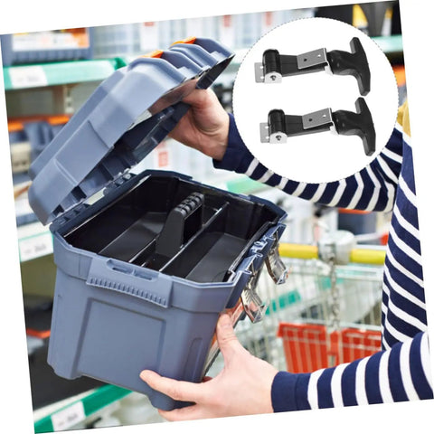 2 Pack Stainless Steel T Handle Draw Latches With Flexible Rubber For Tool Box And Cart shown on toolbox in store