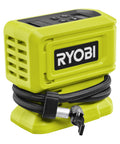 18V One Plus Cordless Tire And Ball Inflator With Mini Compressor 11 Bar Max Fast Inflation To 32 PSI In Under A Minute Includes 3 Tips Battery Not Included, showing compact design with hose.