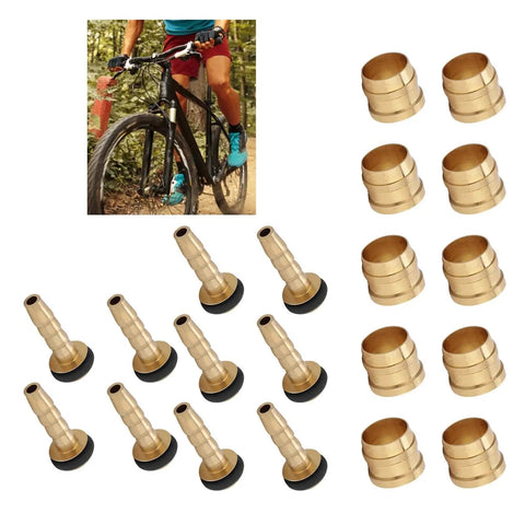 Olive Hose Olive Insert For Hydraulic Disc Brake Hose Replacement Set 10 Pieces Durable Rust Resistant Connector Inserts shown on a bike