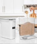 Two Pack Extra Large Airtight Food Storage Canisters For Bulk Pantry Organization, 6.3 Liters 213 Ounces BPA Free Plastic Containers For Rice Pasta Sugar Flour And More