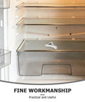 Refrigerator Shelf Clips Set of 8 Sturdy Aluminum Fridge Shelf Supports in empty fridge showing clip on glass shelf
