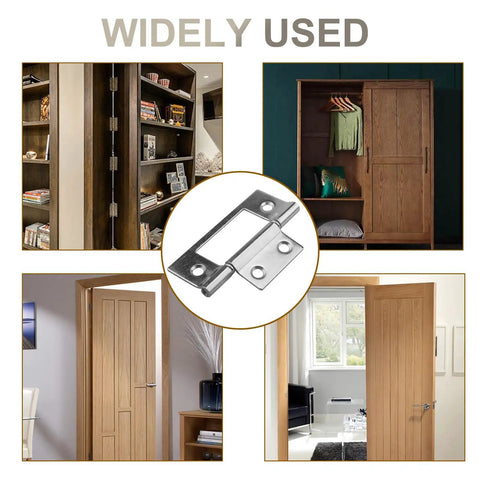 Nickel Plated Non Mortise Bifold Door Hinges 3 Inch By 1 Inch Built To Last Sturdy Two Pack For Cabinets Wood Doors Dressers Windows And More Easy Install Rust Resistant High Quality Construction used on folding wood doors and cabinets