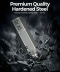 Close-up of a hardened steel extractor from the 11 Piece Screw Extractor Set With Self Locking Extension Rod Fix Stripped And Damaged Screws Fast