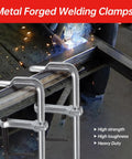 Beefy 4 Pack 12 Inch Welding Bar Clamps Drop Forged Steel With 3 Inch Throat And 450 Lb Clamp Force for metalworking project