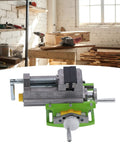 Built Like A Tank Heavy Duty 3 Inch Drill Press Vise Cross Slide For Precision Milling Solid Aluminum Base quick clamp design.