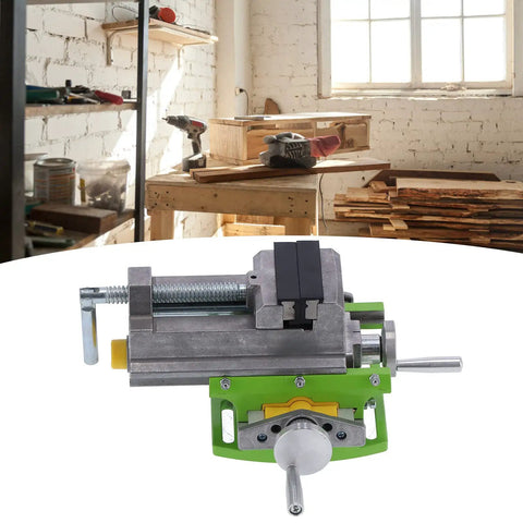 Built Like A Tank Heavy Duty 3 Inch Drill Press Vise Cross Slide For Precision Milling Solid Aluminum Base quick clamp design.