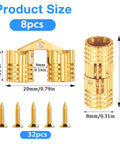 Hidden Brass Cabinet Hinges 8 Mm, 8 Pack With 32 Screws, Concealed 180 Degree Opening For DIY Jewelry Boxes, Handcrafted Projects, And Dope Craft Gifts.