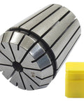 ER32 Spring Collet Nut Set, Two Pcs 1 Quarter Inch Precision Collets, alloy steel, shown with protective yellow case, for CNC machining.
