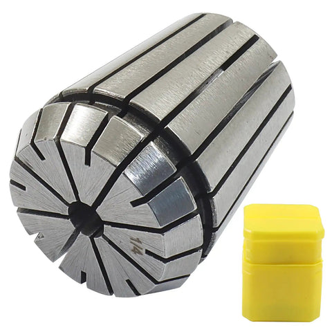 ER32 Spring Collet Nut Set, Two Pcs 1 Quarter Inch Precision Collets, alloy steel, shown with protective yellow case, for CNC machining.