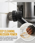 10 Pack Steam Cleaner Brush Heads Replacement Parts With Tough Bristles For Deep Grout And Tile Scrubbin Universal Fit Mop Nozzles, brushed with copper and steel bristles.