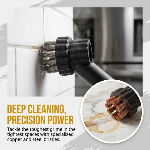 10 Pack Steam Cleaner Brush Heads Replacement Parts With Tough Bristles For Deep Grout And Tile Scrubbin Universal Fit Mop Nozzles, brushed with copper and steel bristles.