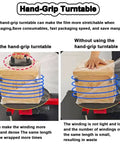 Electric Stretch Film Wrapping Machine Wrap Around Film Balers demonstrating hand-grip turntable for efficient packaging.