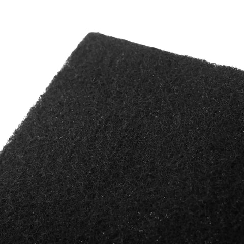 Close-up of a black carbon pre-filter from Holmes Aer1 Compatible Replacement Filters Pack For Home Air Purifiers With 4 True Replacement Filters And 8 Booster Pre Filters Compatible With HAPF300AH U4R HAP242NUC And Bionaire BAP Models.