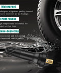 Four Pack TPMS 20008 Tire Valve Stems With Rubber Airtight Seal For Pressure Sensors Snap In Tubeless Replacement on wet surface with tire