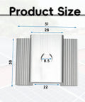 50 Pcs Aluminum Solar Panel Mid Clamps 1.06 Inch For Roof Mounts, Silver Bulk Kit showing product size dimensions.