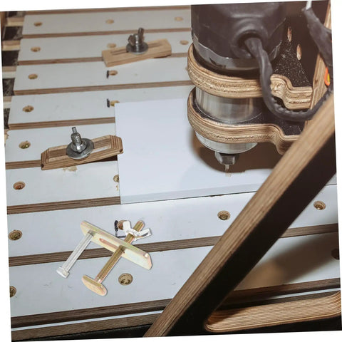 Heavy Duty CNC Router Clamps Kit Two Sets Engraving Machine Hold Down Clamps for CNC Workholding on wood surface