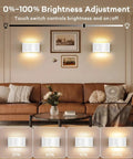 Living room with Modern LED Wall Sconce Set Of 2 Hardwired Dimmable Warm White 3000K Up And Down Indoor Wall Mount Lamps