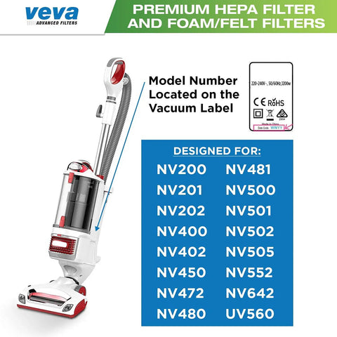 Value Packed Vacuum Filter Set With Two HEPA Filters, Four Washable Foam Filters And Four Ultra Thick Felt Filters For Shark Rotator Lift Away Vacuum Cleaners 500 501 502 505 552 And UV560