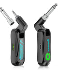 Wireless Guitar System For Electric Guitar And Bass With Rechargeable 2 4GHz Transmitter Receiver showing plug and LED.