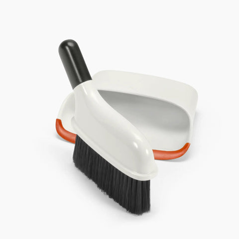 Compact Dustpan And Brush Set With Snap In Design And Bristle Cover, Soft Rubber Lip For Seamless Cleaning On Any Surface