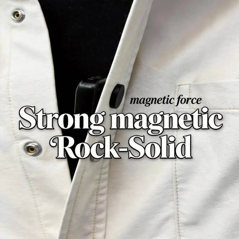 Close-up of Magnetic Mic Clip Mount with Crazy Strong Neodymium Grip for DJI Mic under a shirt collar