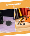 Six Pack Nylon Buffing Wheels 75mm With 10mm Hole For Metal Finishing And Marble Stone Polishing Jobs Around The Shop Or Garage Workshop displayed with drill tool.